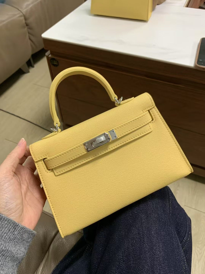 Women's Kelly Hand Palm Print Version Genuine Leather Handbags