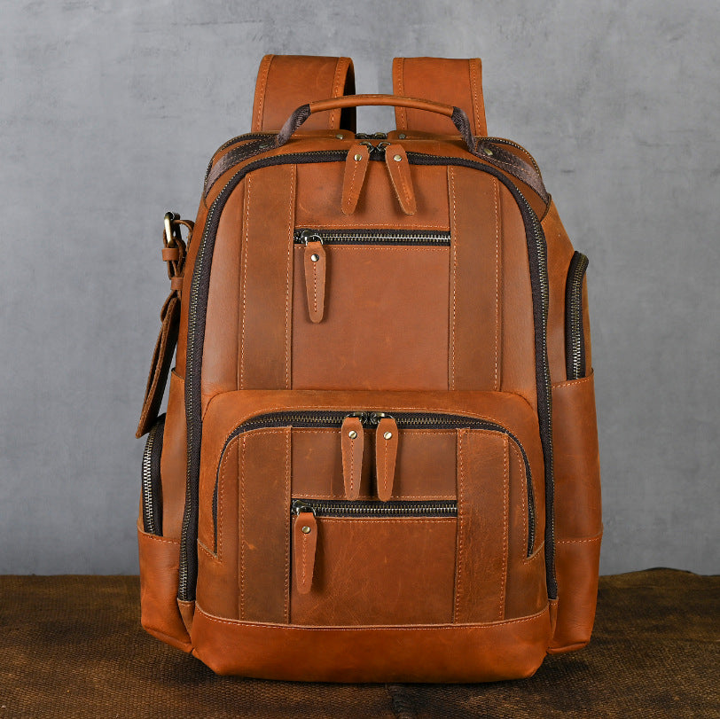 Men's Horse Leather First Layer Cowhide Trendy Backpacks