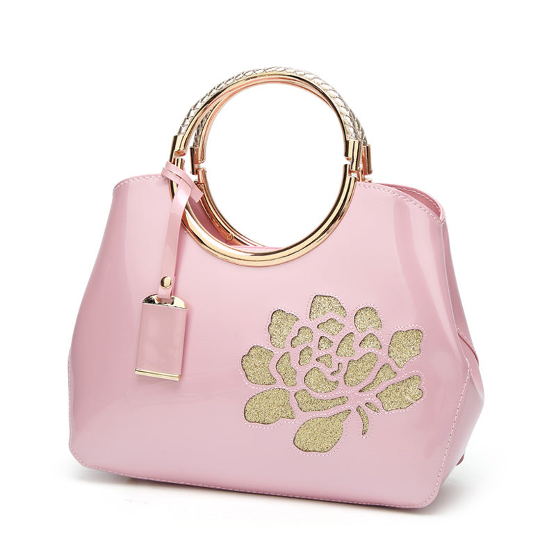 Women's Fashion Patent Leather Glossy Single Large Shoulder Bags