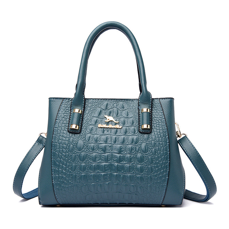 Women's Big Large Capacity Fashion Crocodile Pattern Shoulder Bags