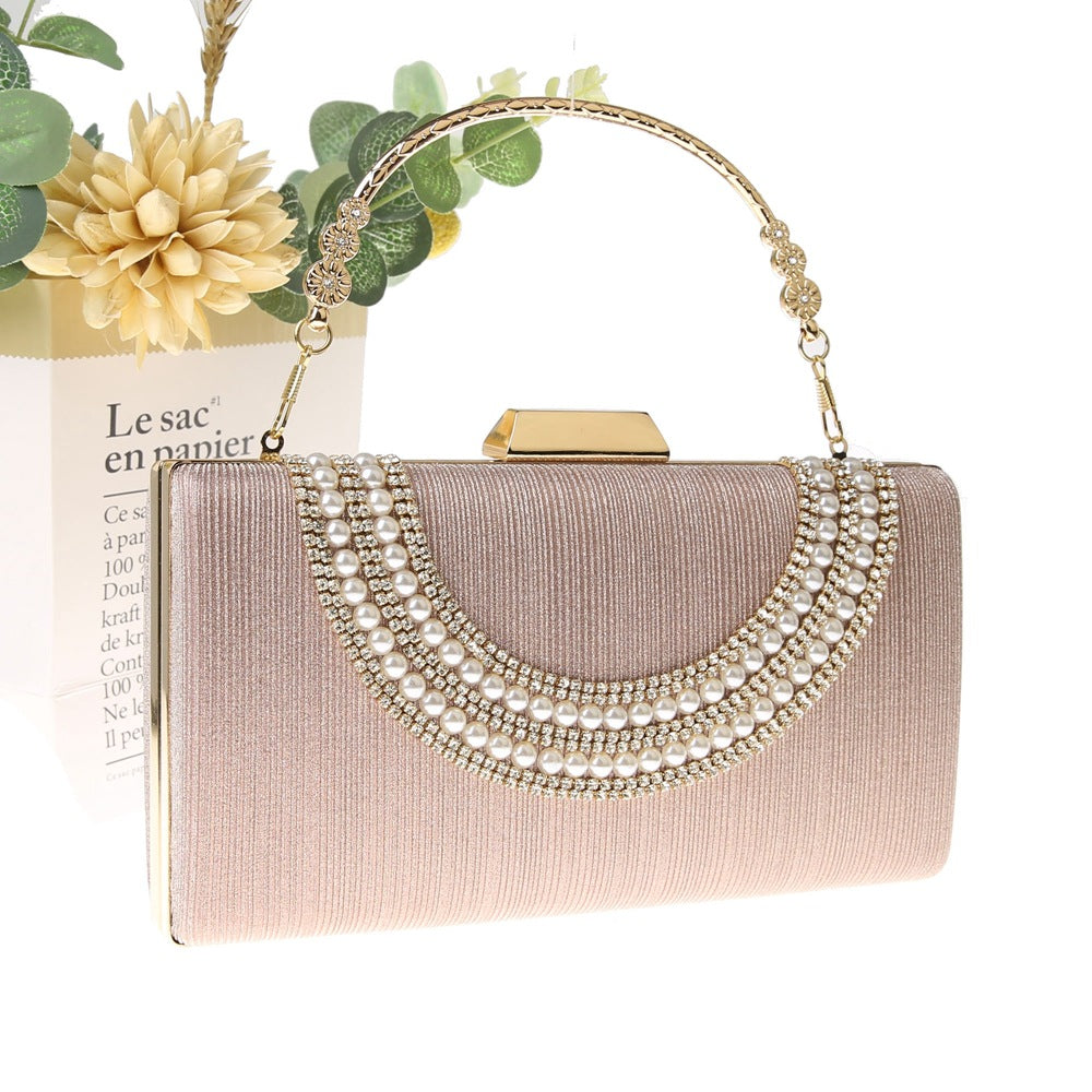 Portable Rhinestone Banquet Elegant Long Clutch Evening Bags
