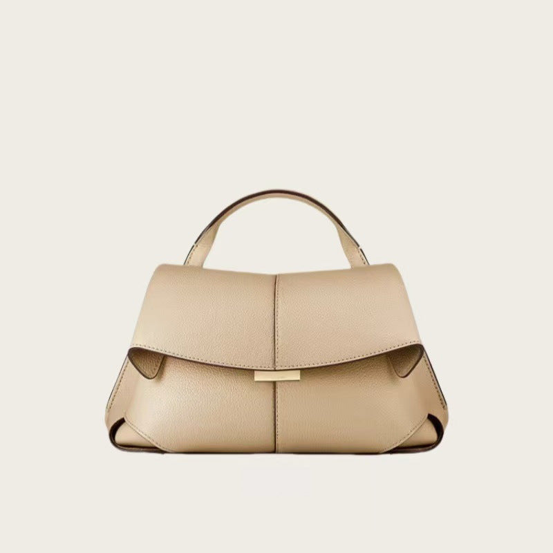 Women's Genuine Leather French Design Fashion Pleated Handbags