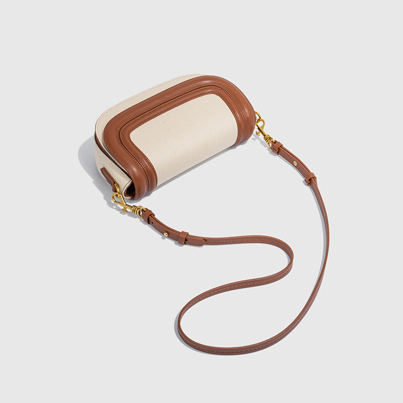 Women's Home Saddle Fashion Broadband Contrast Color Crossbody Bags