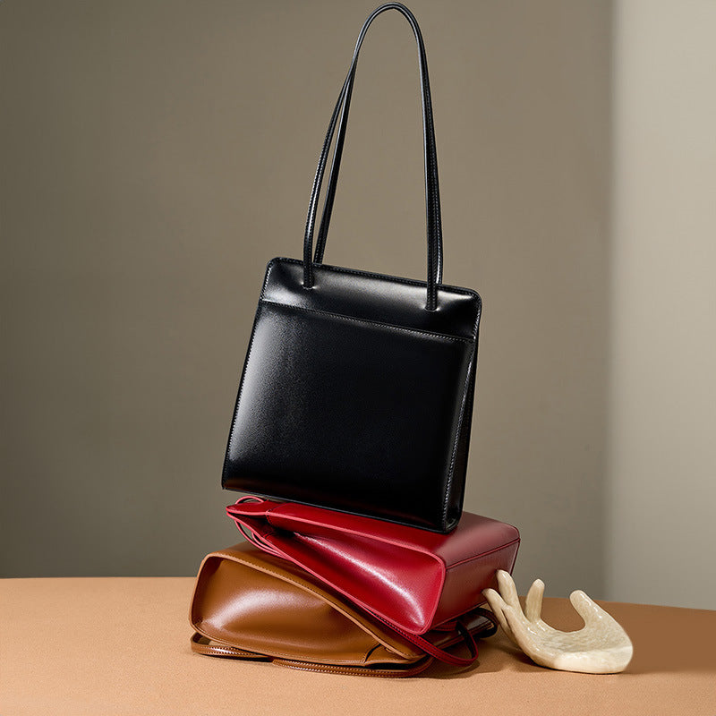 Women's Early Autumn High Sense Cowhide Retro Shoulder Bags