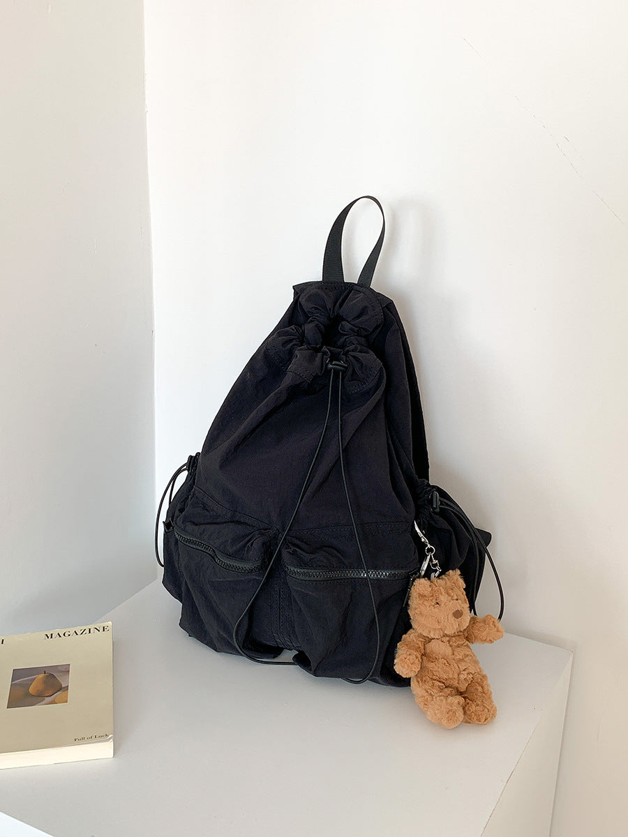 Pleated Female Design Nylon Large Capacity Backpacks