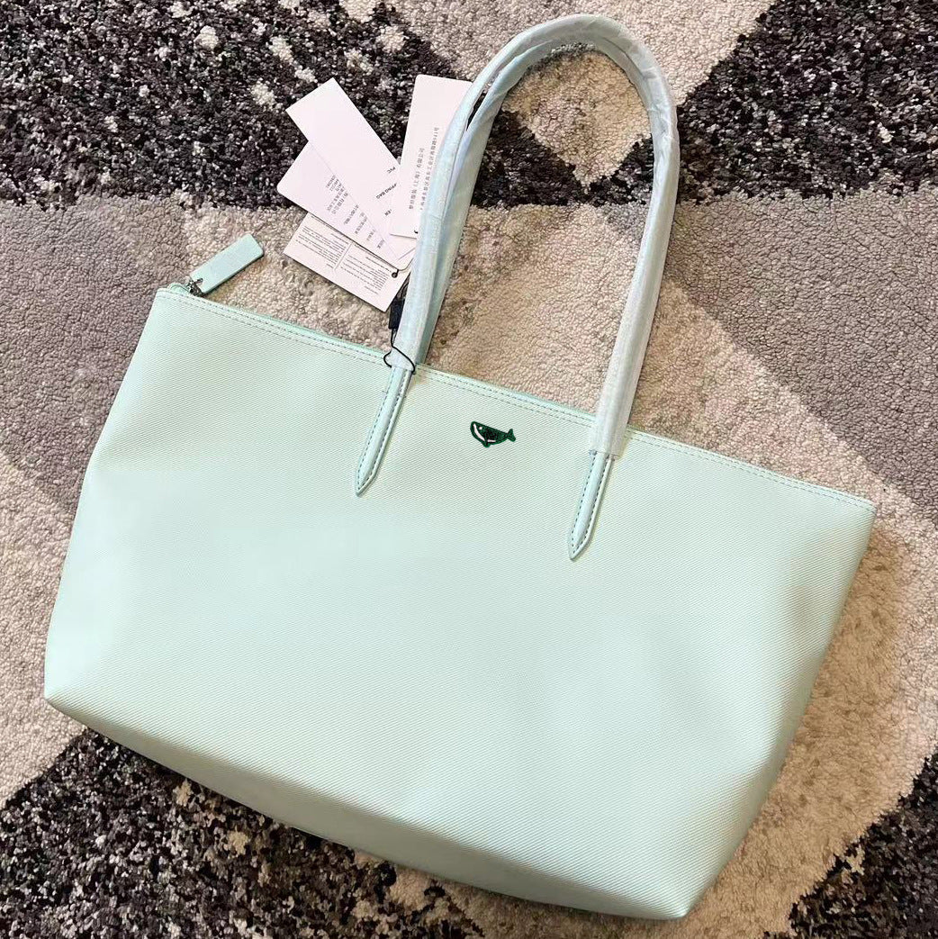 Women's Large Horizontal Lacoste Shopping Capacity Portable Shoulder Bags