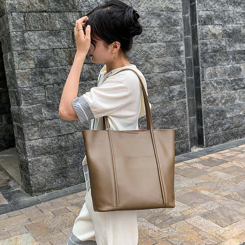 Women's Leather Big Cowhide Large Capacity Summer Shoulder Bags