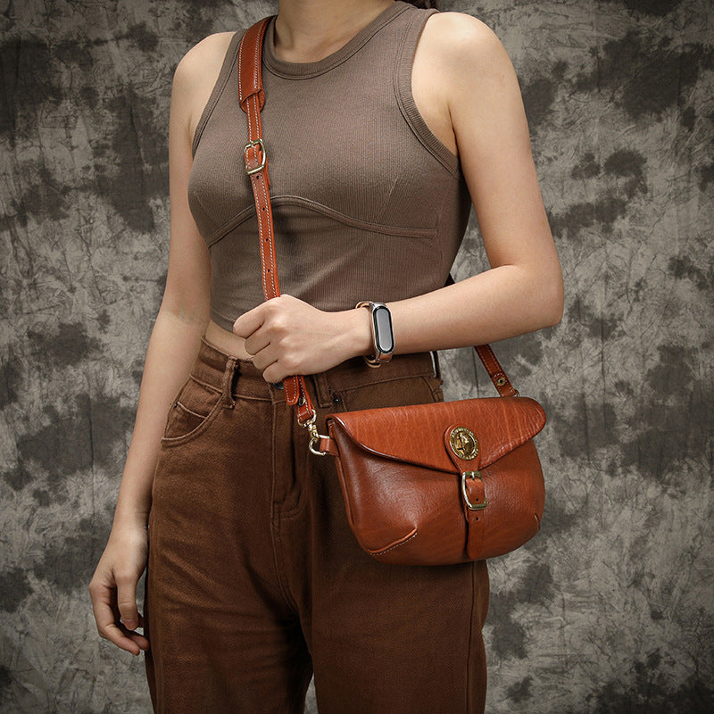 Saddle Thick Soft Vegetable Tanned Top Layer Crossbody Bags