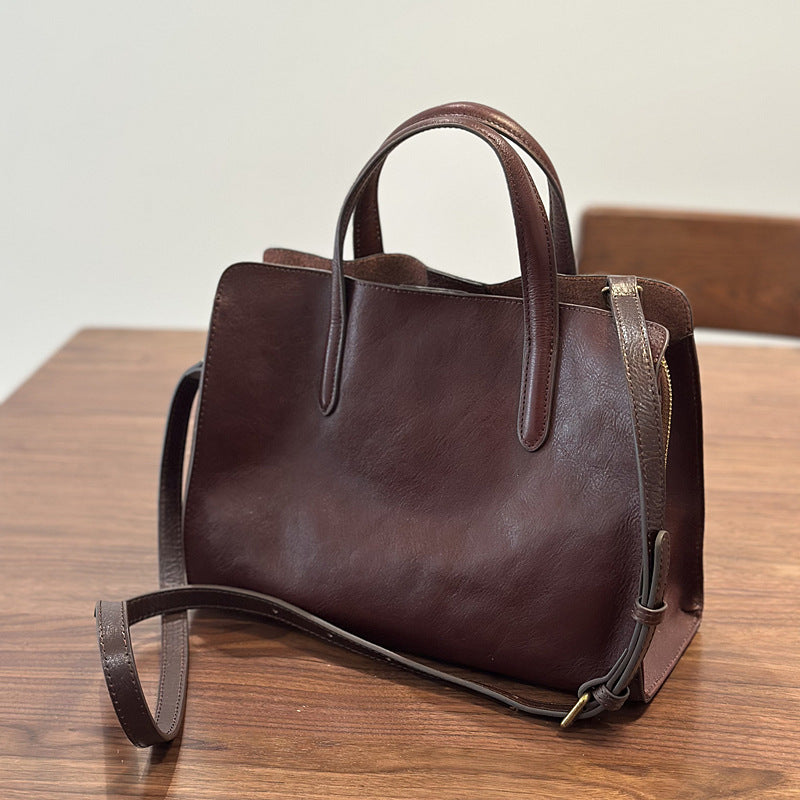 Women's Spring First Layer Cowhide Easy Matching Handbags