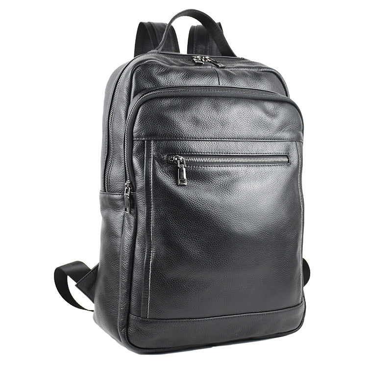 Men's Business Leather Large Capacity First Layer Backpacks