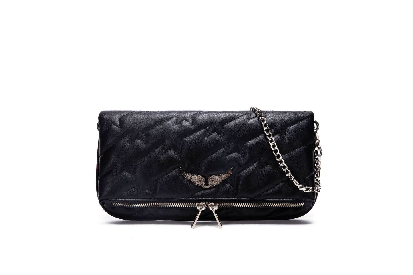 Chain Fashion Street Fold Zipper Leather Embroidered Crossbody Bags