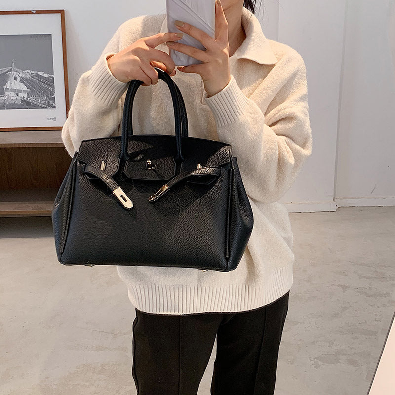 Women's Lychee Pattern Fashion Large Capacity Shoulder Bags