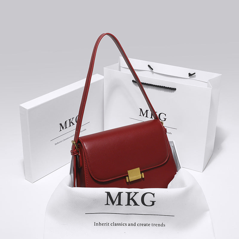 Surrogate Shopping Genuine Leather Niche High-grade Versatile Shoulder Bags