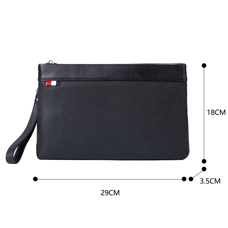 Men's Envelope Genuine Leather Fashion Lichee Pattern Men's Handbags