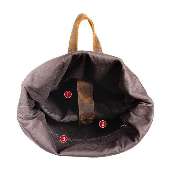 Men's Horse Leather Large Capacity Genuine First Backpacks