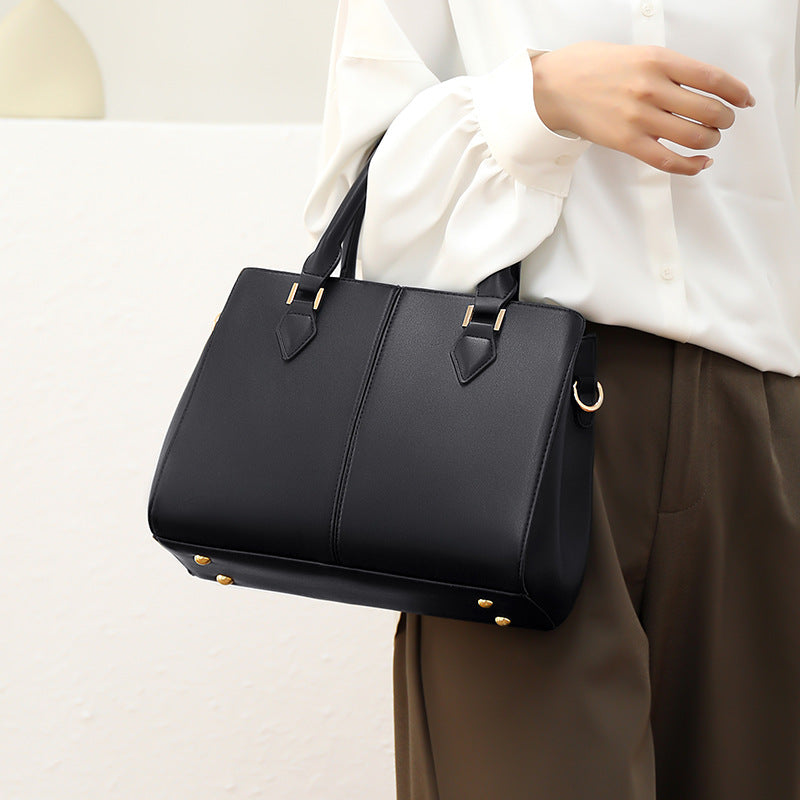 Women's Simple Large Capacity Soft Leather Tote Bags