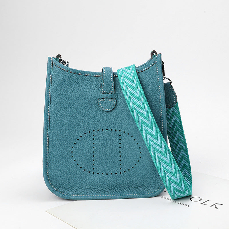 Women's First Layer Cowhide Genuine Leather Lychee Crossbody Bags