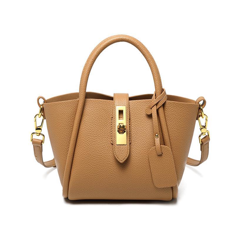 Women's Strict Selection Summer Genuine Leather Portable Bucket Bags
