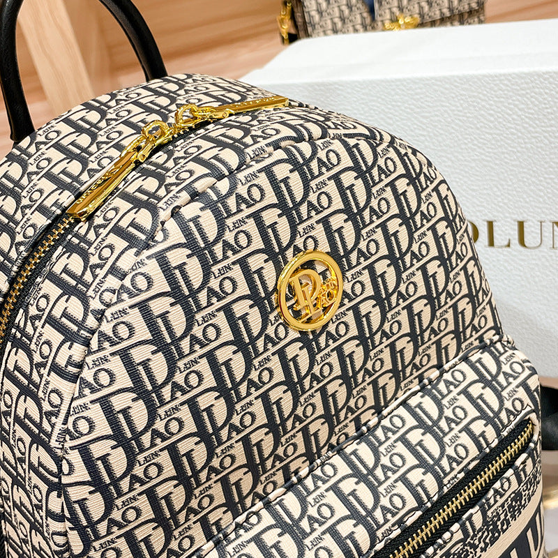Women's Fashion Letters Large Capacity Printed Fashionable Backpacks