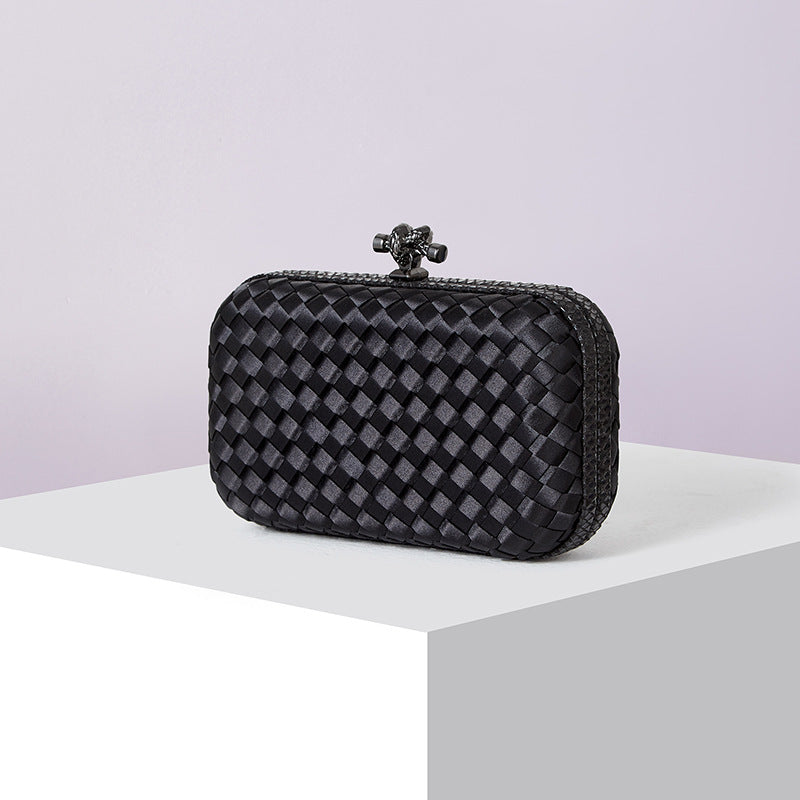 Women's Silk Hand-woven Simplicity Dinner Chain Pouch Evening Bags