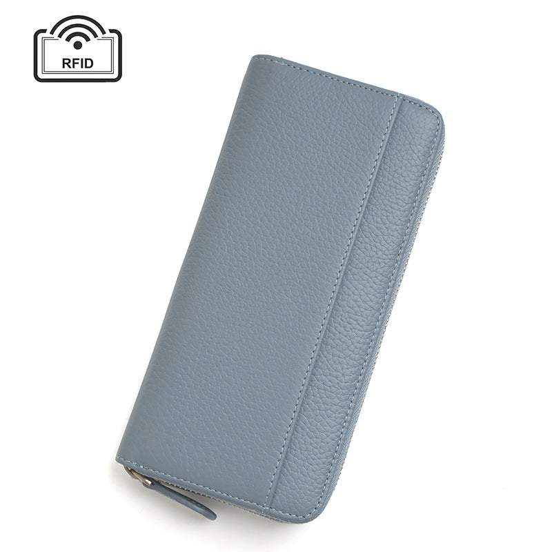 Women's Long Leather Organ Clutch Large Capacity Ladies Wallets