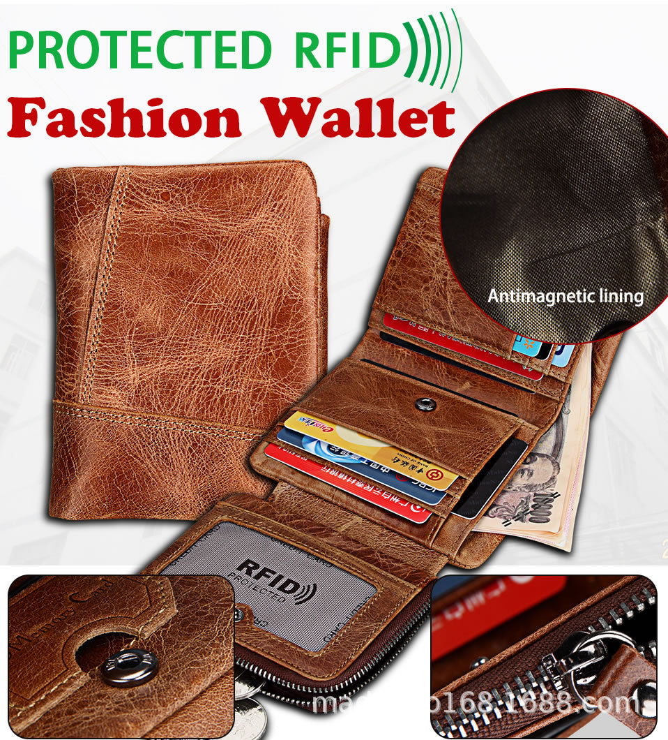 Beautiful Retro Leather For Man Cowhide Men's Wallets