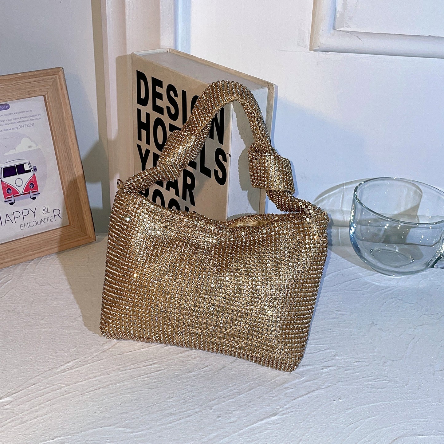 Rhinestone Light Luxury Underarm Simple Design Evening Bags