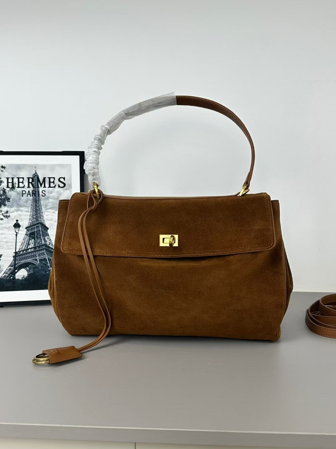 Cowhide Clutch Practical Capacity Large With Lock