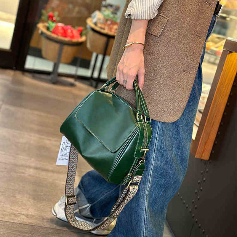 Women's Cowhide Leather Versatile Large Capacity Pillow Shoulder Bags