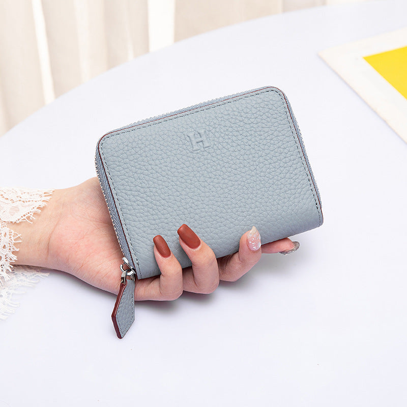 Women's Fashion Genuine Leather Simple Litchi Pattern Ladies Wallets