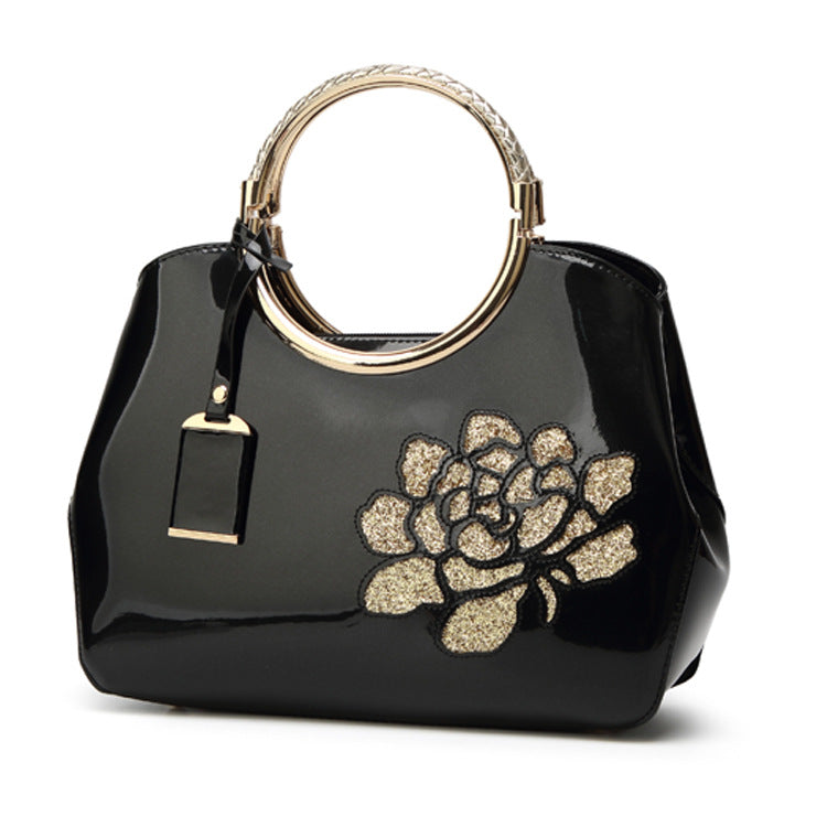 Women's Fashion Patent Leather Glossy Single Large Shoulder Bags