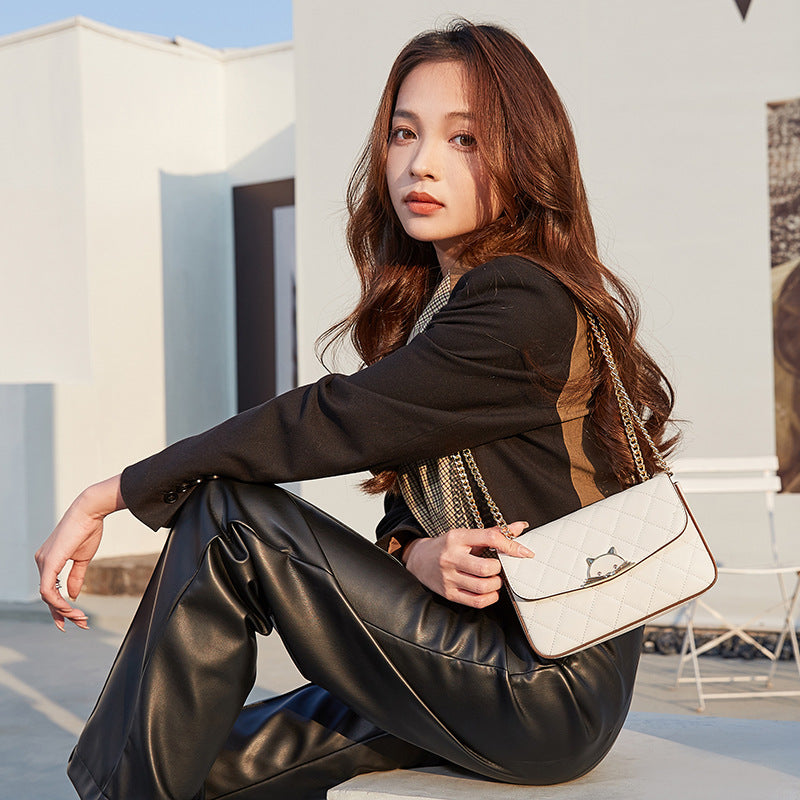 Women's Classic Style Chain Diamond Pattern Fashion Handbags