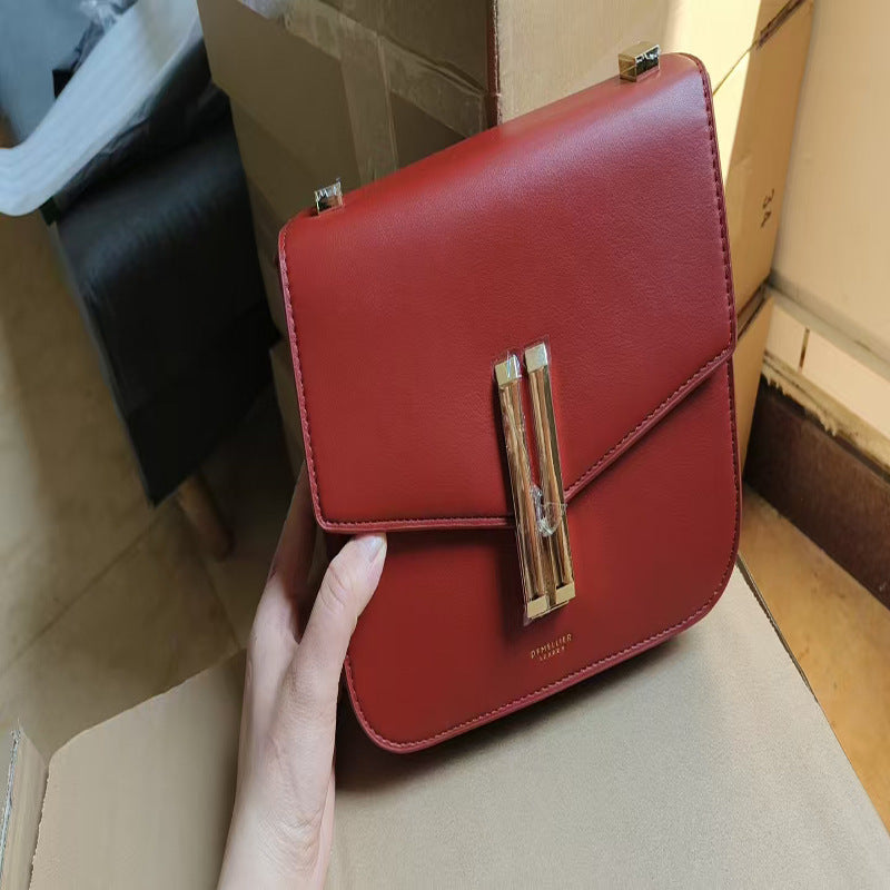 Women's Glamorous British Design Leather Tofu Crossbody Bags