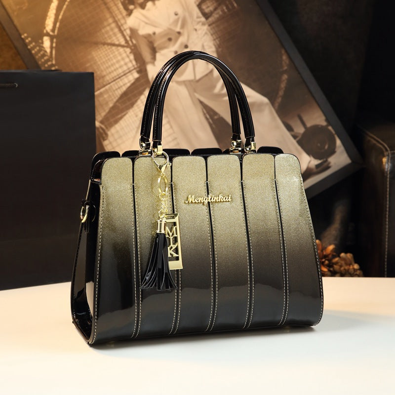 Women's Color Contrast Patchwork Personalized Elegant Large Capacity Shoulder Bags