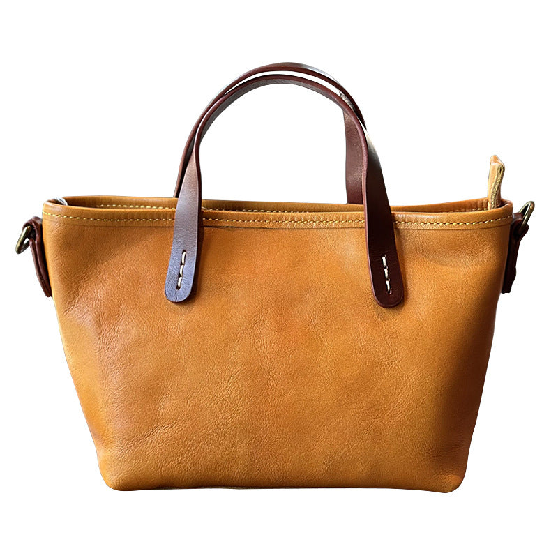 Women's Top Layer Cowhide Leather Mini Contrast Bags