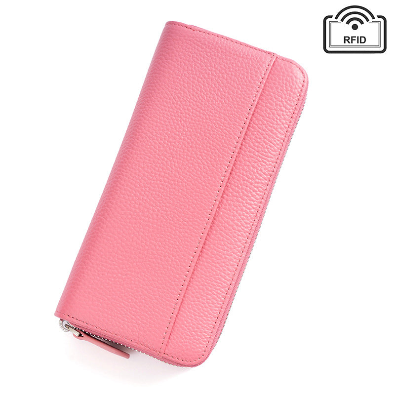Women's Long Leather Organ Clutch Large Capacity Ladies Wallets