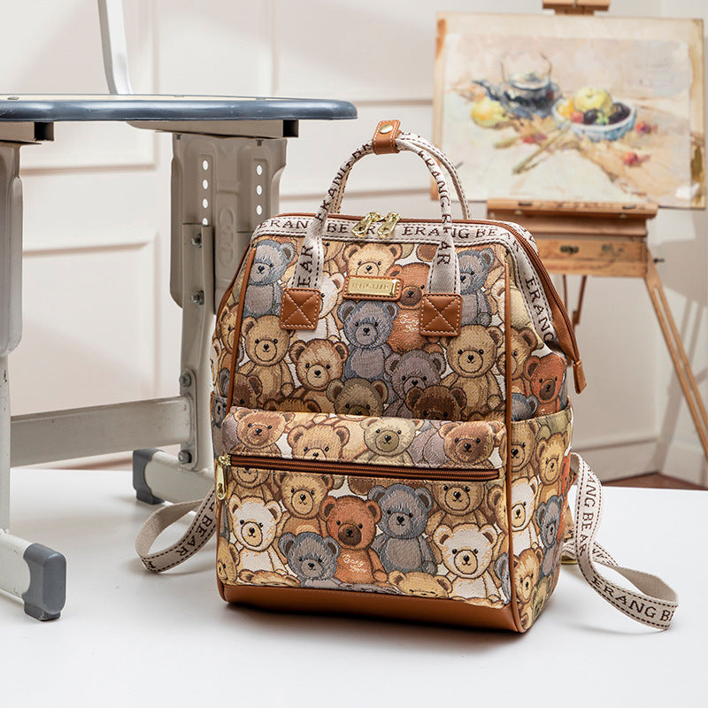 Women's & Men's & Bear Attachment Fashion Large Capacity Backpacks