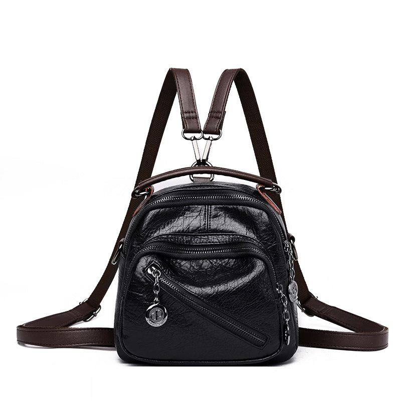Women's Starry Soft Leather Genuine Trendy Cool Backpacks