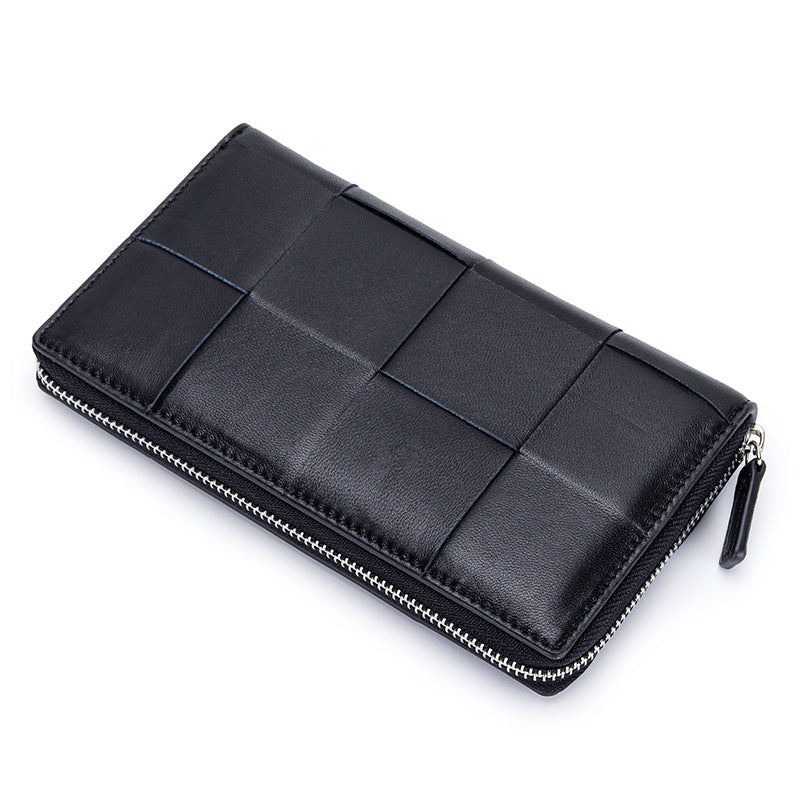 Leather Long Sheepskin Woven Fashion Clutch Ladies Wallets