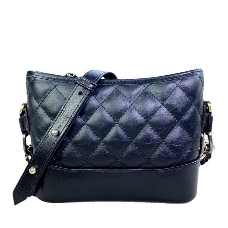 Women's Leather Classic Style Rhombus Chain Stray Bags