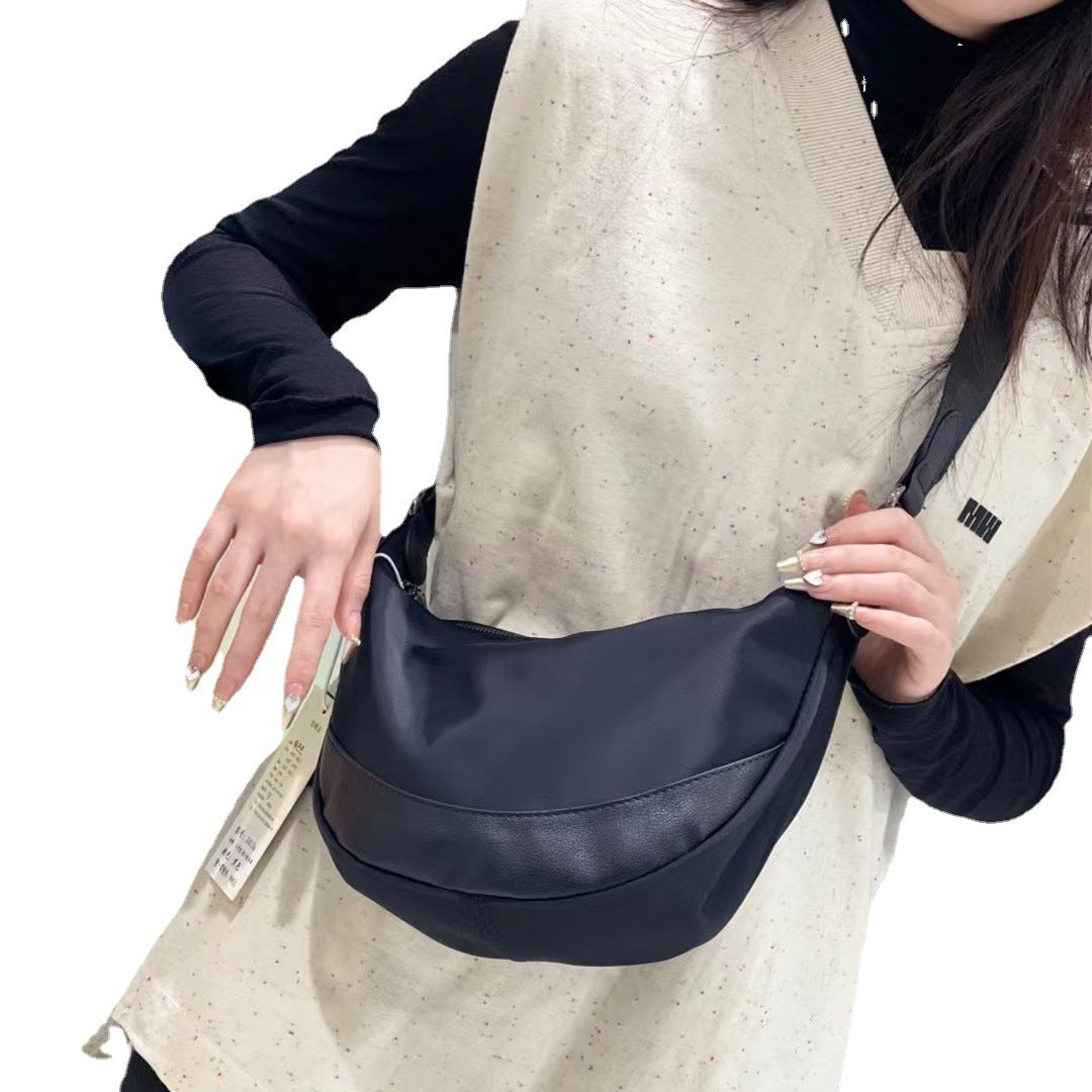 Women's & Men's & Cloth First Layer Cowhide Stitching Large Capacity Crossbody Bags