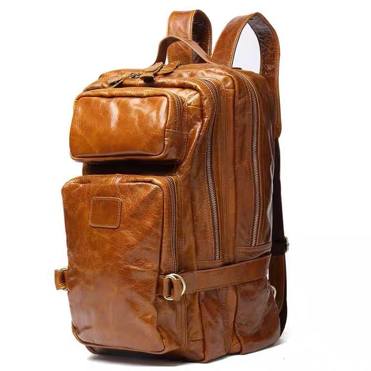 Men's First Layer Imported Leather Fashion Vintage Men's Handbags