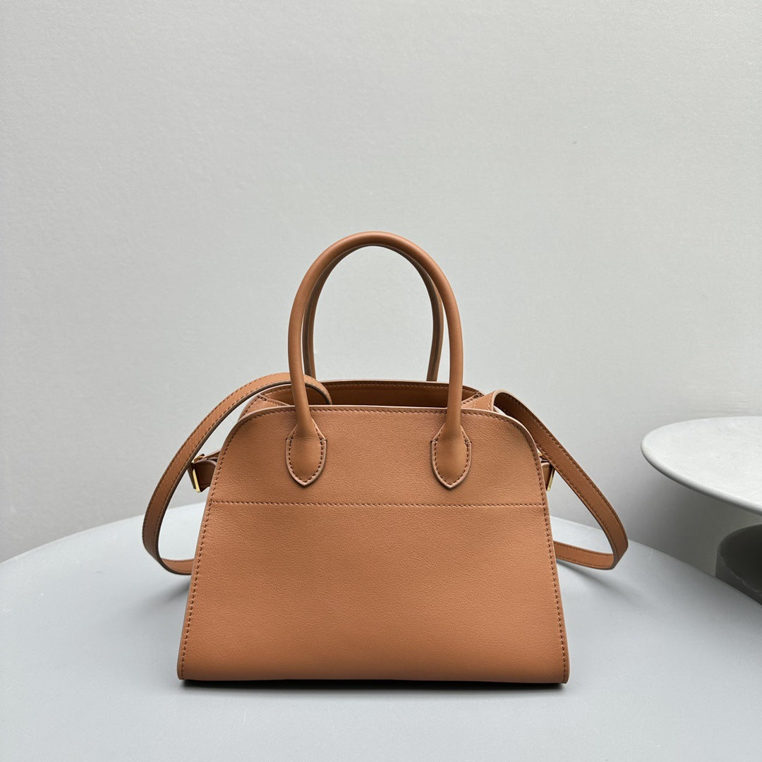 Leather Portable Dong White Lily Large Capacity Handbags