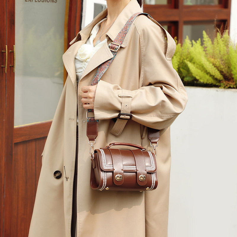 Women's Leather Cambridge Niche Retro Boston High-grade Shoulder Bags