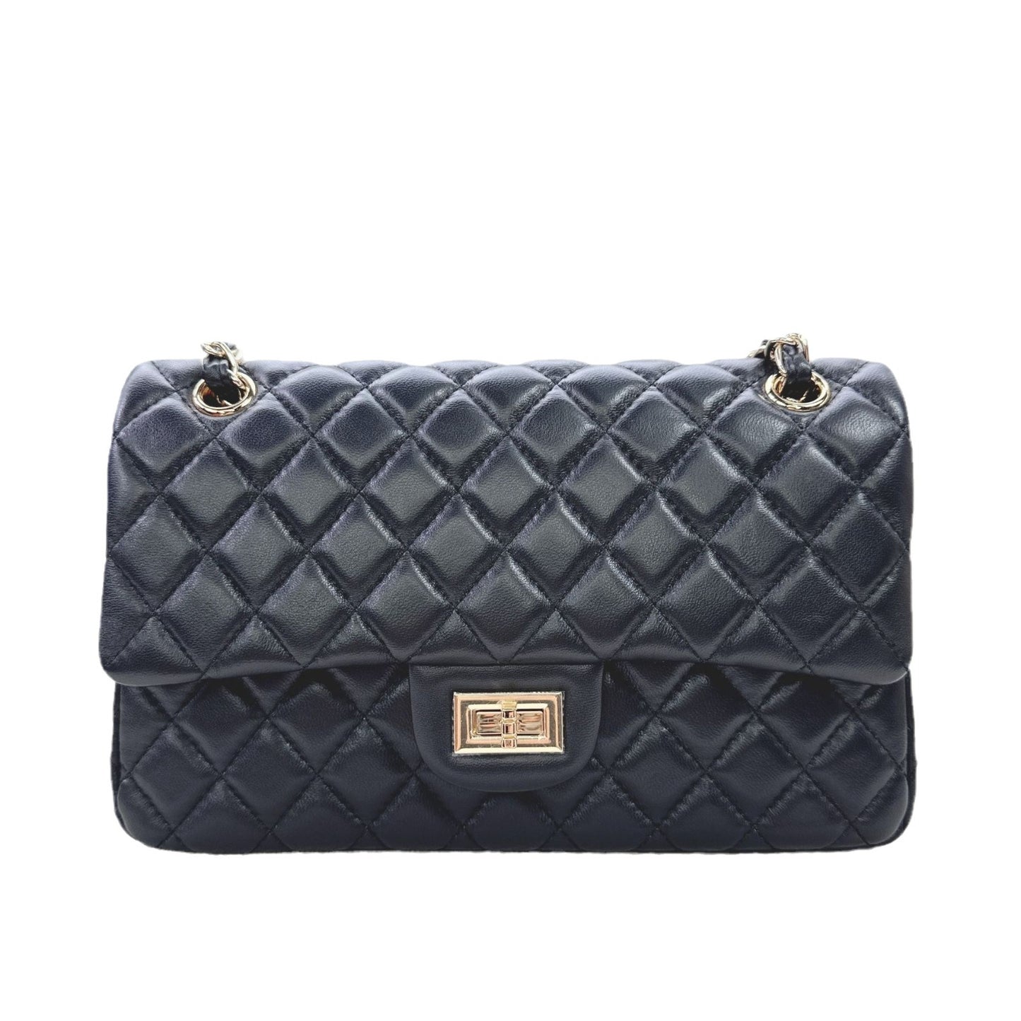 Women's Genuine Leather Classic Style Diamond Chain Armpit Bags