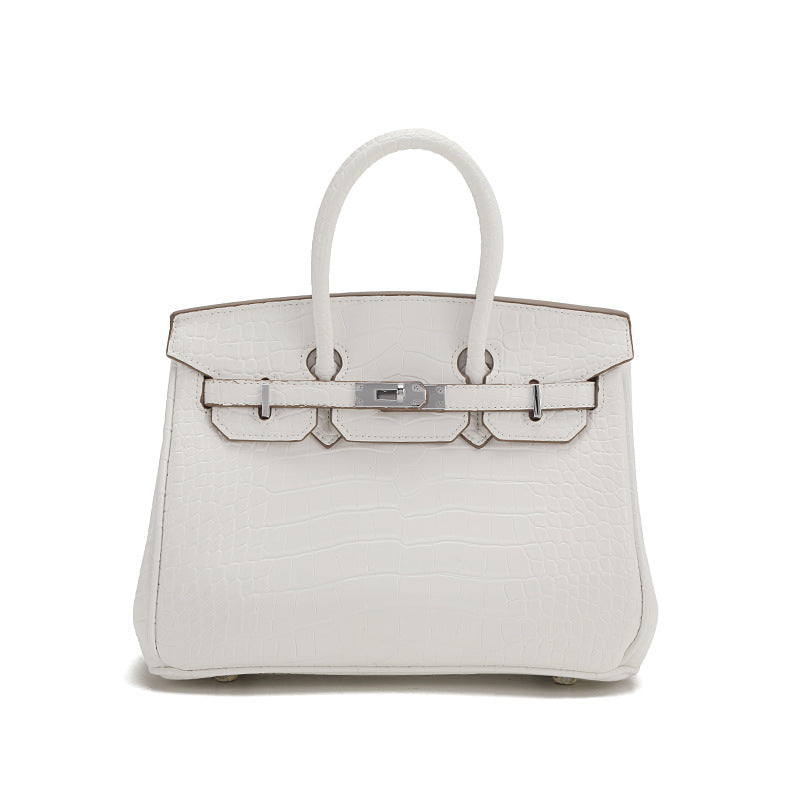 Crocodile Pattern Sier High-grade Large Capacity Handbags