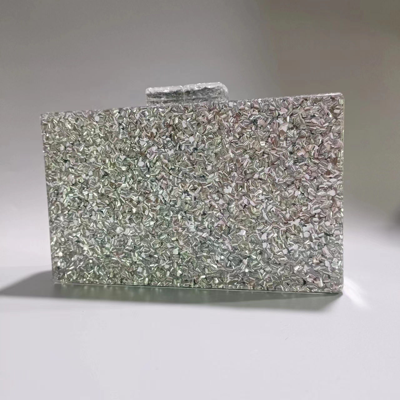 Women's Sier Sequins Acrylic One Diagonal Wedding Evening Bags