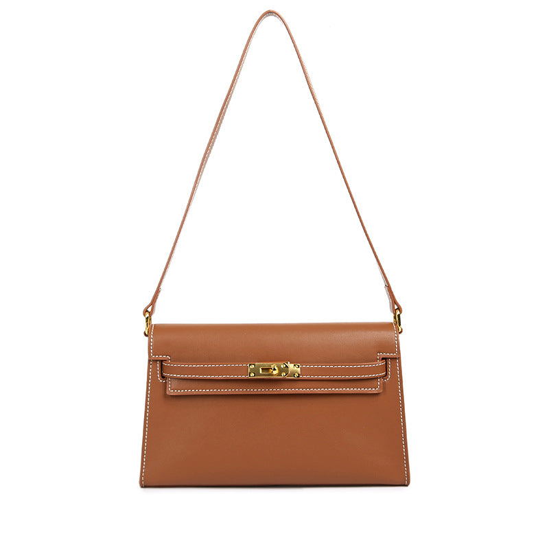 Women's Underarm Kelly Sheep Pattern Genuine Leather Bags