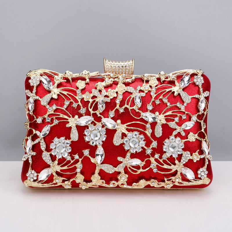 Women's Diamond Retro Banquet Hand Holding All Evening Bags