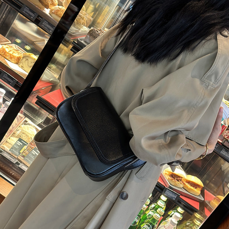 Women's Layer Cowhide Advanced Texture Trendy Leather Shoulder Bags